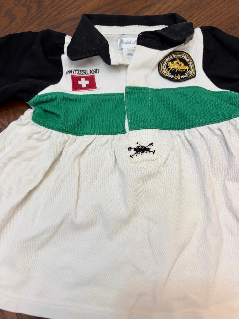 Ralph Lauren Baby Girl Polo Dress & Bloomers 2-Piece Set 9M Switzerland Polo